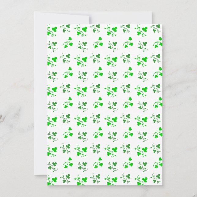Green Shamrocks Pattern Invitation (Front)