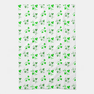 Green Shamrocks Pattern Kitchen Towel