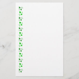 Green Shamrocks Pattern Stationery