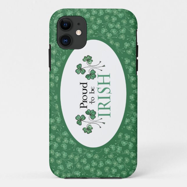 Green Shamrocks Proud to be Irish iPhone 5/5s Case (Back)