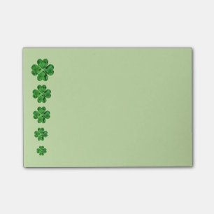 Green Shamrocks St. Patrick's Day Post-It Notes