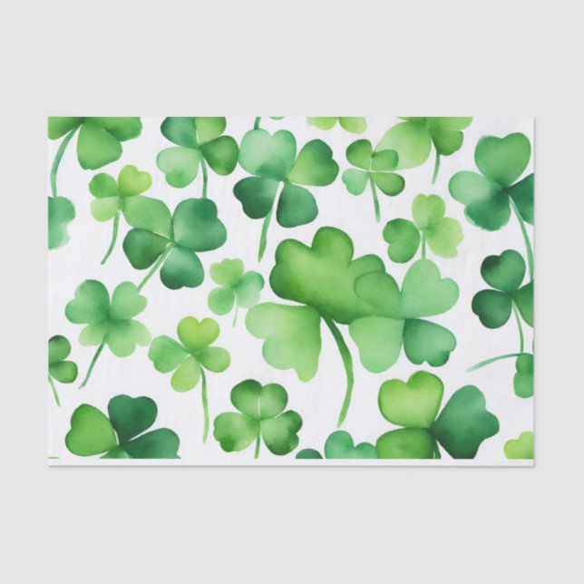 Green Shamrocks Tissue Paper (Front)