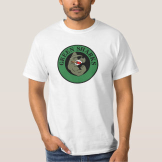 green sharks shirt dark green outline