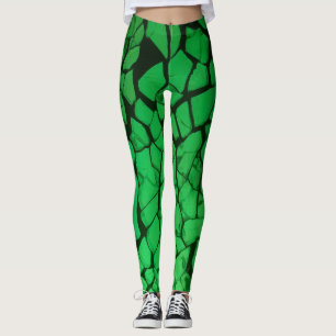 Green Shattered Glass Leggings