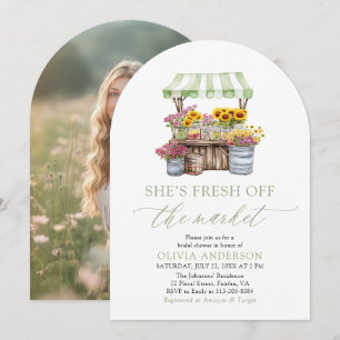 Green She’s Fresh Off The Market Bridal Shower Invitation
