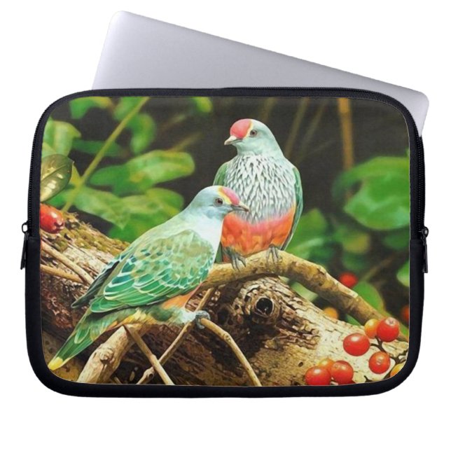 green_sheath bird laptop sleeve (Front)