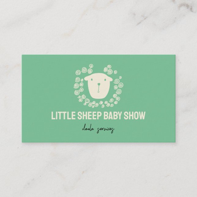 Green Sheep New Born Baby Doula Business Card (Front)