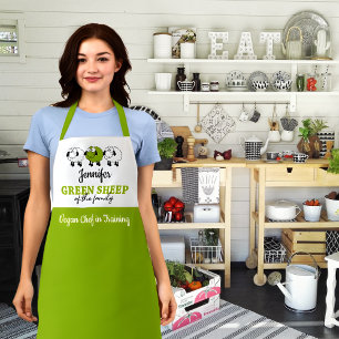 Green Sheep of The Family (with name) Apron