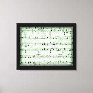 Green Sheet Music Canvas Print