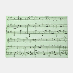 Green Sheet Music Doormat