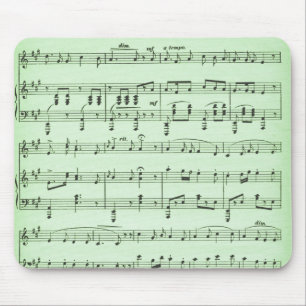 Green Sheet Music Mouse Mat