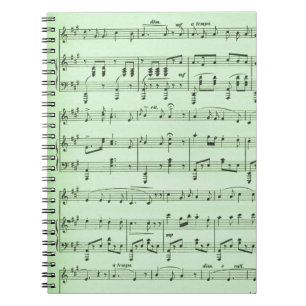 Green Sheet Music Notebook