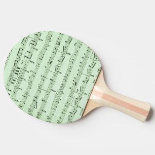 Green Sheet Music Ping Pong Paddle