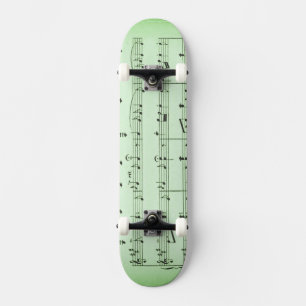 Green Sheet Music Skateboard