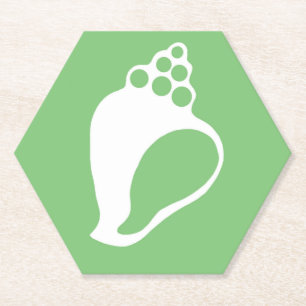 Green Shell Paper Coaster