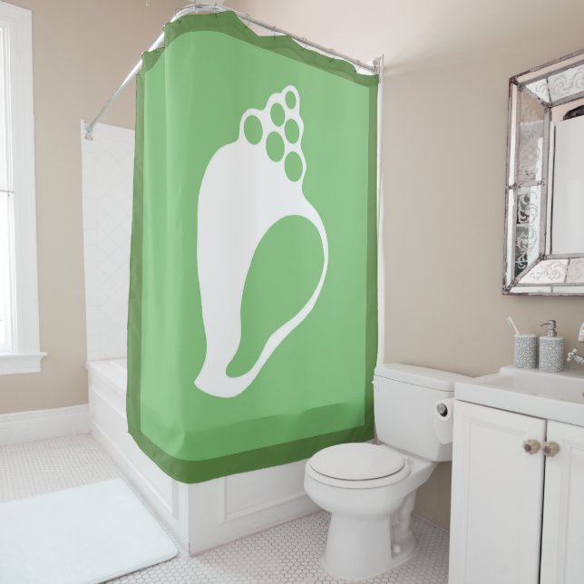 Green Shell Shower Curtain (In Situ)