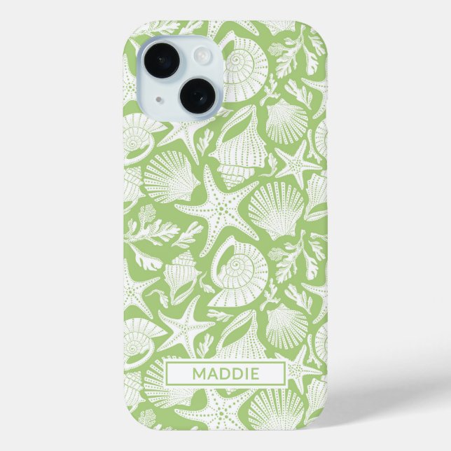 Green Shells Personalized Case-Mate iPhone Case (Back)