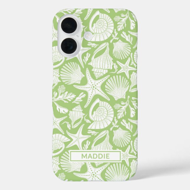 Green Shells Personalized Case-Mate iPhone Case (Back)