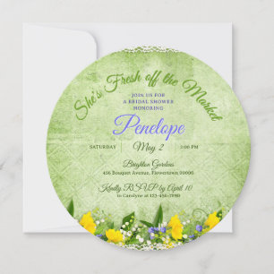 Green She's Fresh off the Market Garden Shower Invitation