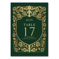 Green Shield Mediaeval Fantasy Monogram Wedding 