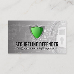 Green Shield Security Logo Modern Background Business Card