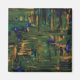 Green Shimmer Art Products by Rachel Dolezal Magnet