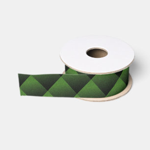 Green Shimmer Check Grosgrain Ribbon