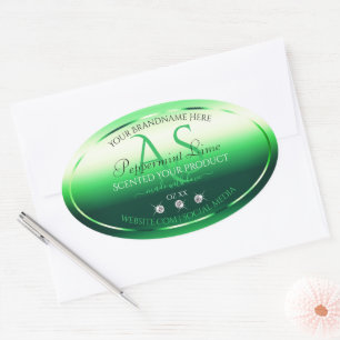 Green Shimmery Product Labels Rhinestones Monogram