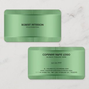 Green Shiny Metallic Design-Stainless Steel Look Business Card