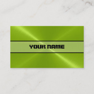 Green Shiny Stainless Steel Metal Business Card