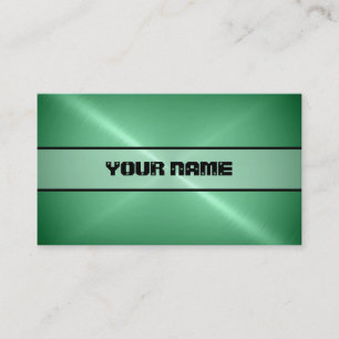 Green Shiny Stainless Steel Metal Business Card