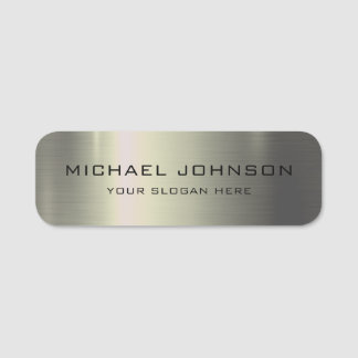 Green Shiny Stainless Steel Metal Name Tag