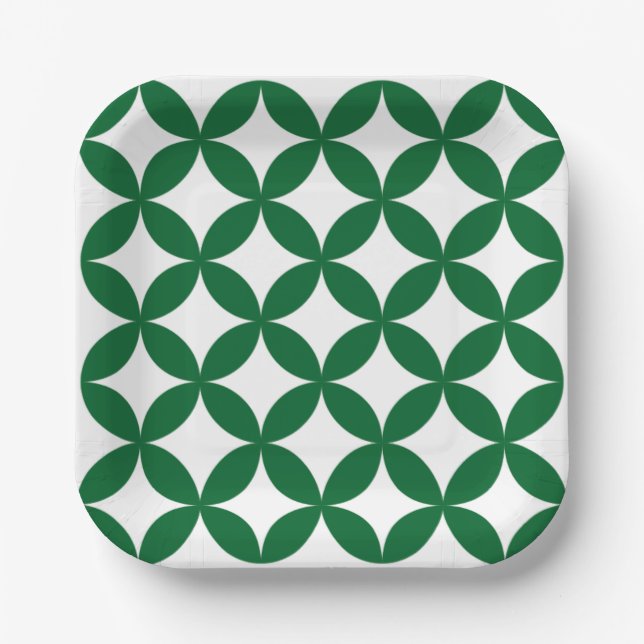 Green Shippo 7" Square Plates (Front)