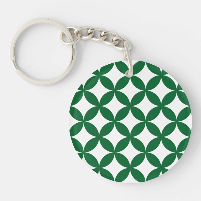 Green Shippo Pattern Acrylic Keychain (Front)
