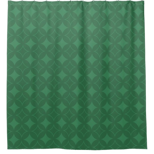 Green Shippo pattern Shower Curtain (Front)