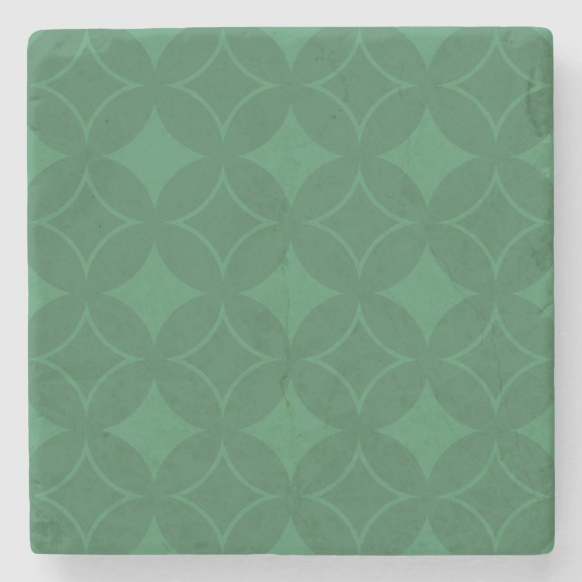 Green Shippo pattern Stone Coaster (Front)