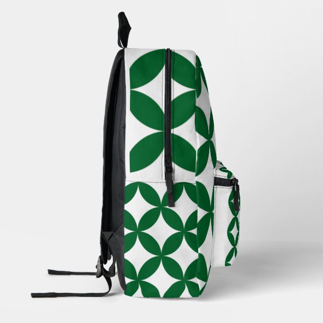 Green Shippo Print Backpack (Left)