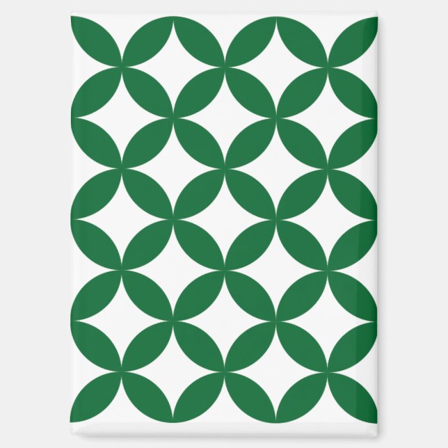 Green Shippo Rectangle Magnet (Front)