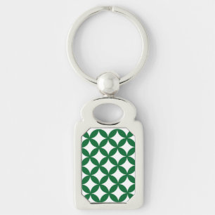 Green Shippo Rectangle Metal Keychain