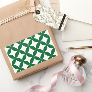 Green Shippo Rectangle Stickers