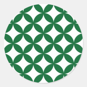 Green Shippo Round Stickers