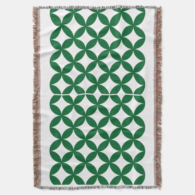 Green Shippo Throw Blanket (Front Vertical)