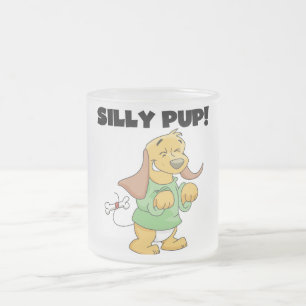 Green Shirt Silly Pup Tshirts and Gifts Frosted Glass Coffee Mug