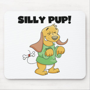 Green Shirt Silly Pup Tshirts and Gifts Mouse Mat