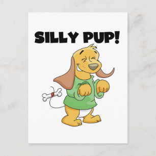 Green Shirt Silly Pup Tshirts and Gifts Postcard
