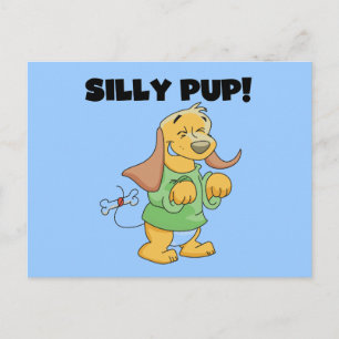 Green Shirt Silly Pup Tshirts and Gifts Postcard