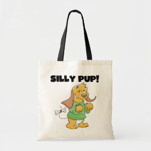Green Shirt Silly Pup Tshirts and Gifts Tote Bag