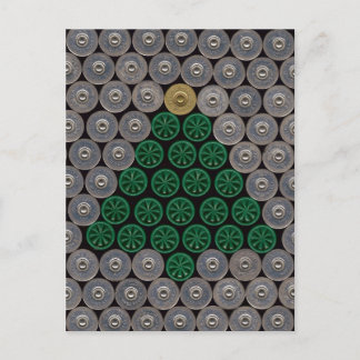 Green Shotgun shell tree Christmas Card 2