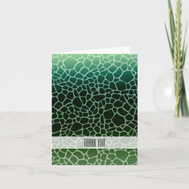 Green Shoure Giraffe Print Thank You Card (Front)