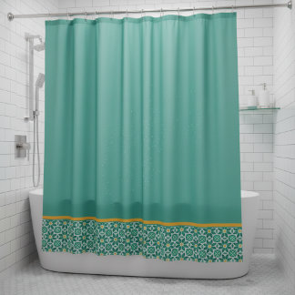 Green shower curtain